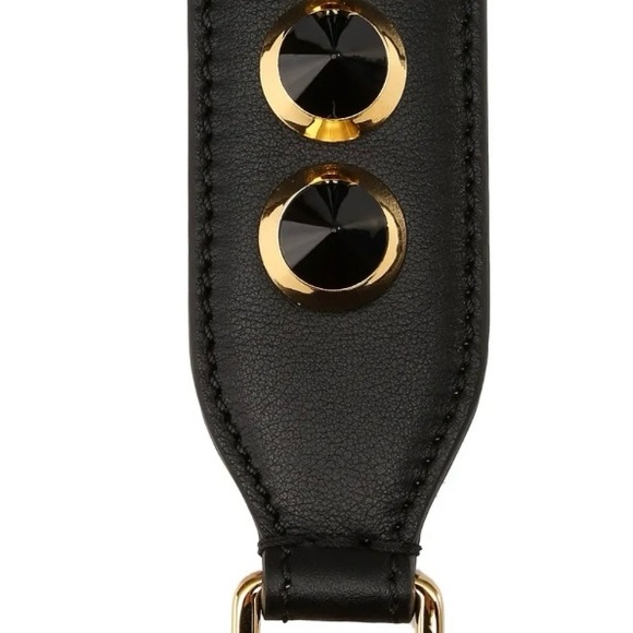 Fendi Strap You black leather and gold stud strap - Picture 5 of 6